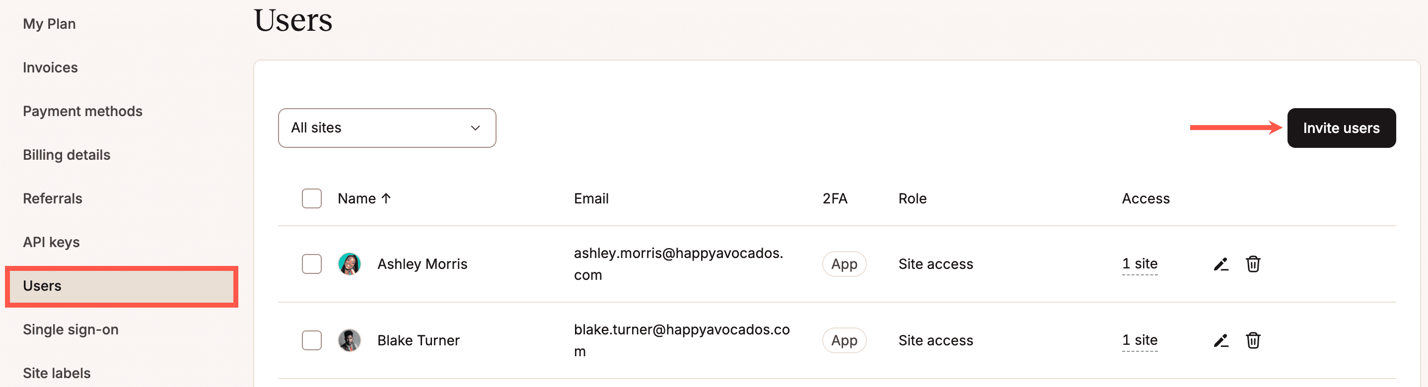 Convidar usuários para sua empresa no MyKinsta.