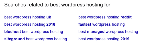 Casillas de “Búsquedas relacionadas” en los SERPs
