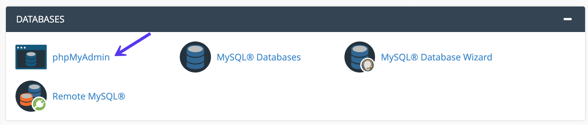 phpMyAdmin dans cPanel