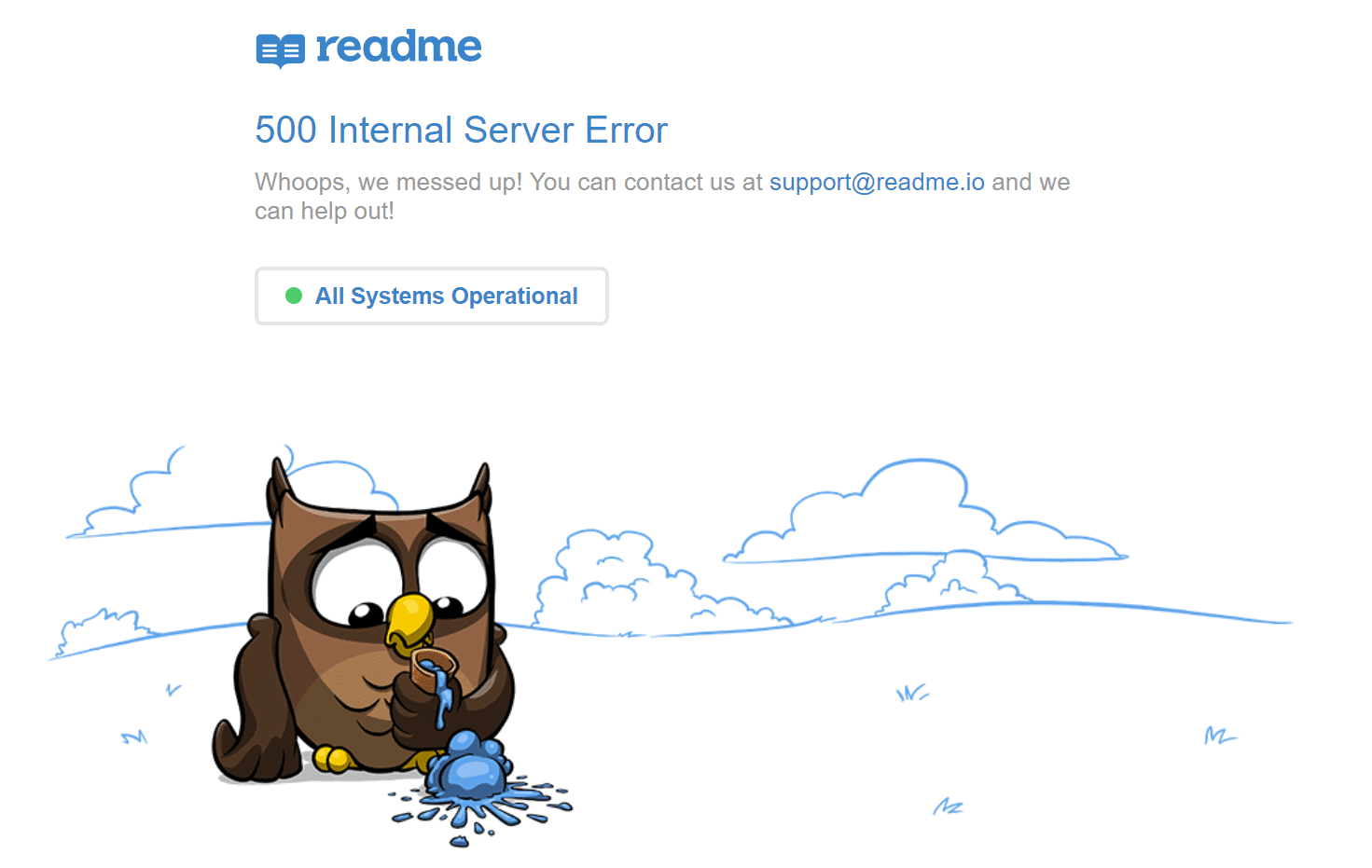 readme 500 internal server error Erreur 500 chez readme