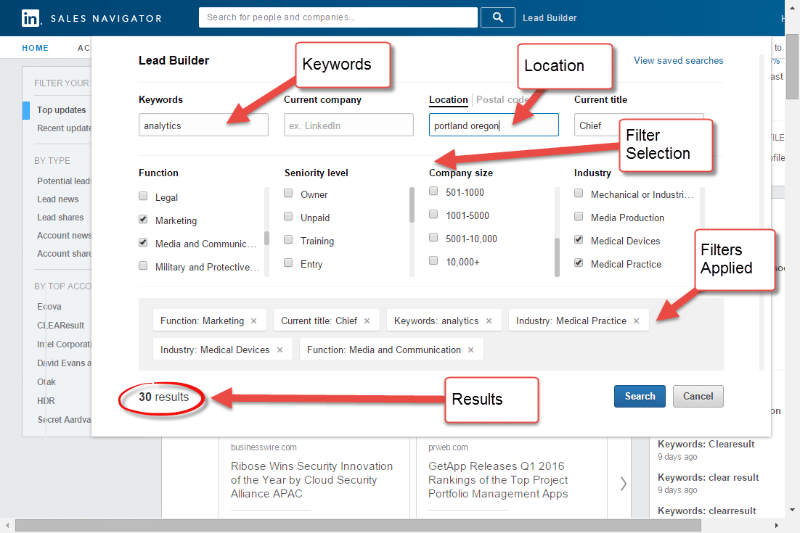 Constructeur de prospect LinkedIn Sales Navigator
