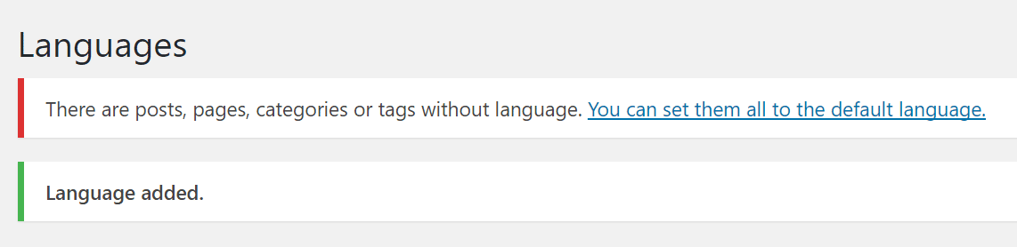 Set default language Imposta lingua predefinita