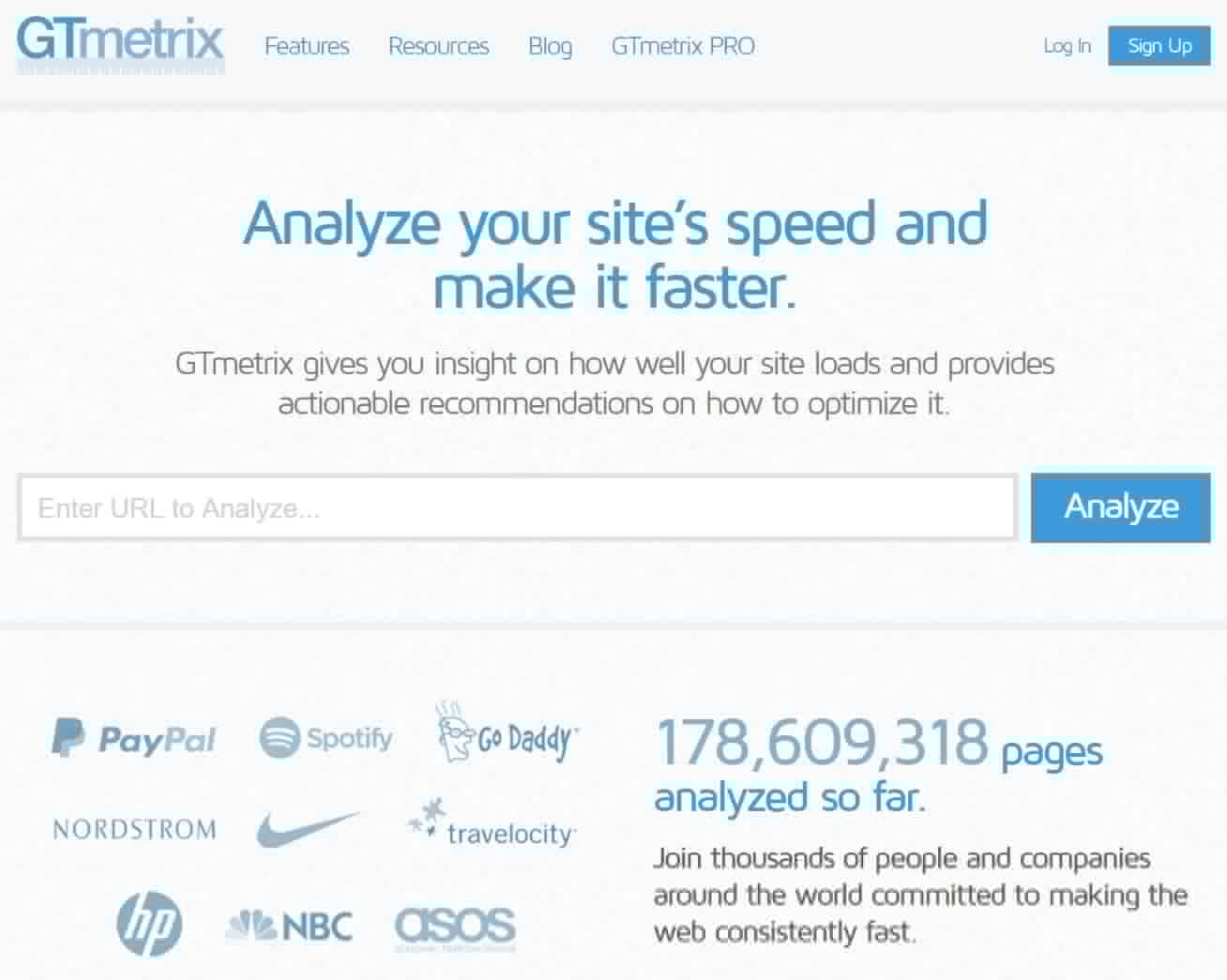 GTmetrix website snelheidstest hulpmiddel