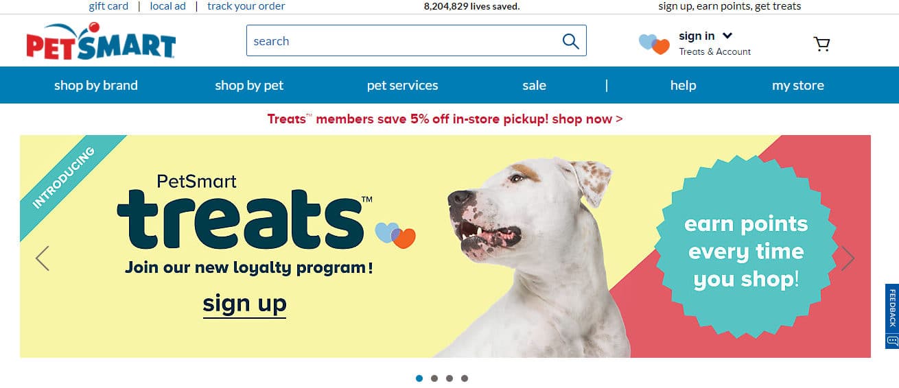 Verschillend domeinnaam van PetSmart