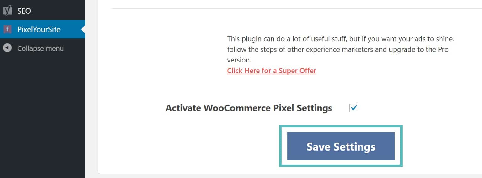 Activate WooCommerce pixel Ativar o pixel do WooCommerce