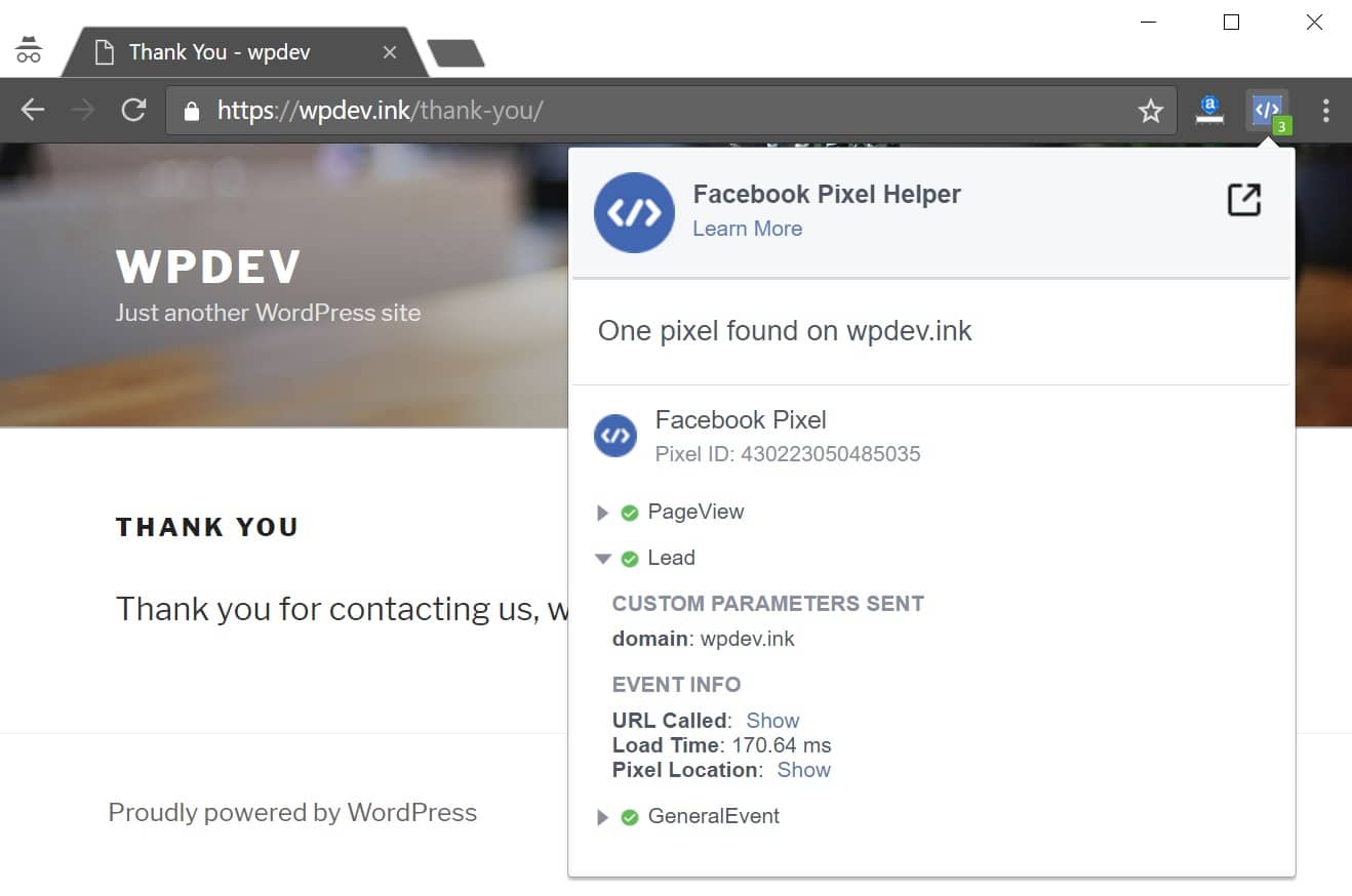 Verify Facebook lead event Verificar o evento lead do Facebook