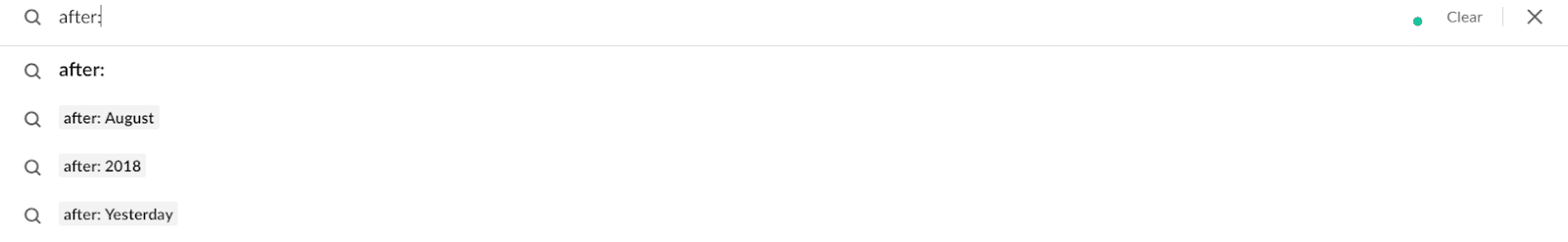Parâmetro de busca de Slack 