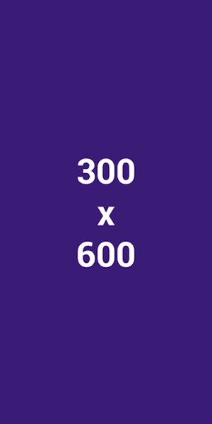 Exemplo de meia página 300 + 600 banner de anúncio
