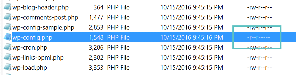 wp-config.php toegangsrechten