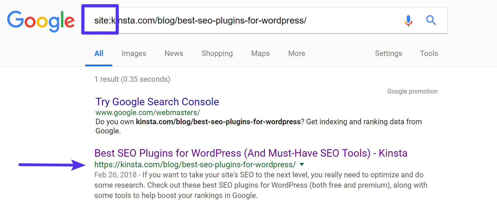 Controllare se Google sta indicizzando l'URL