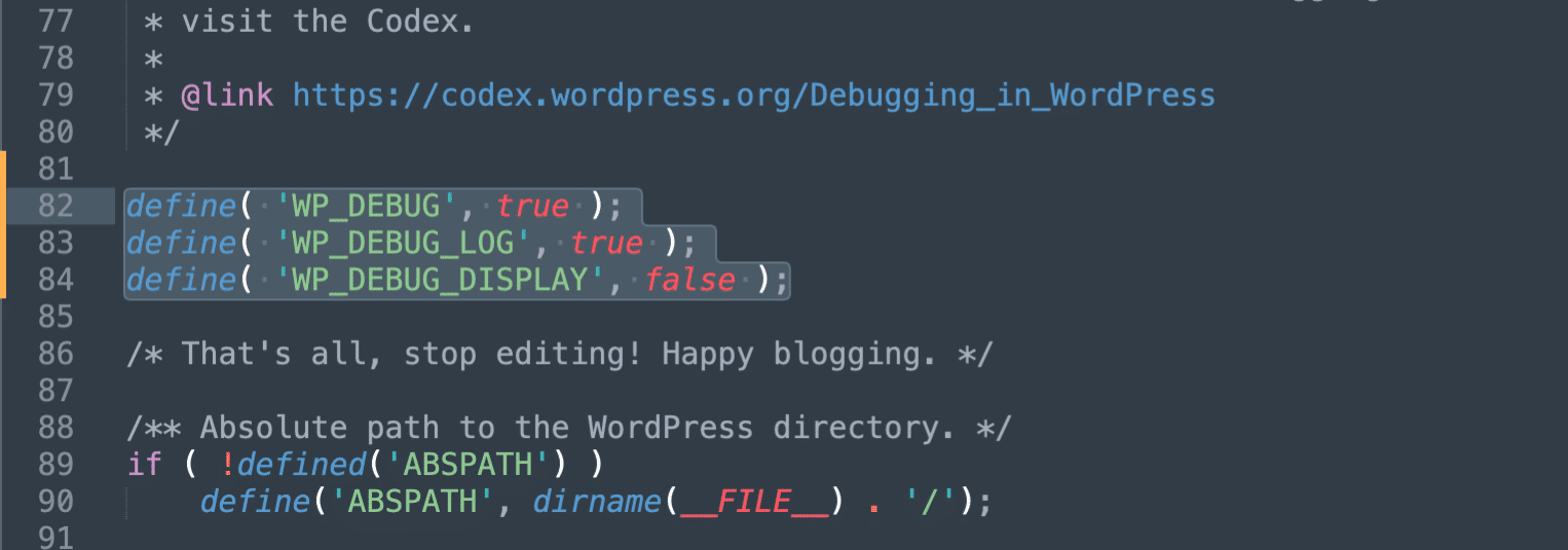 Habilitando o registro de depuração no WordPress