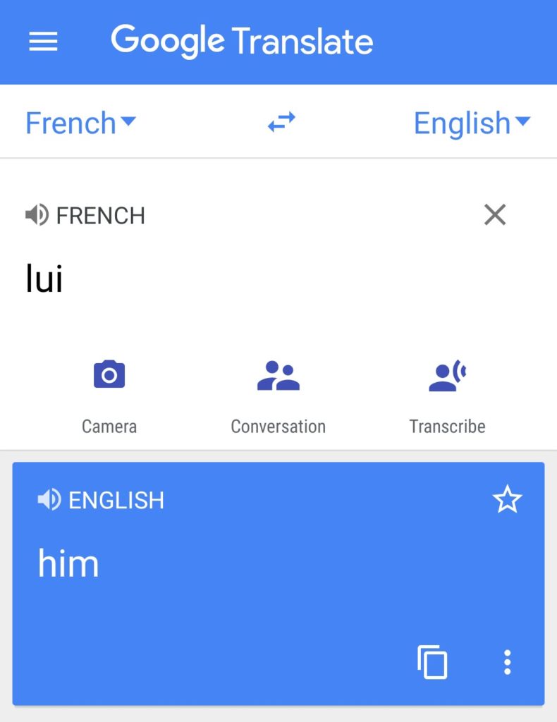 Lui auf Französisch bedeutet 