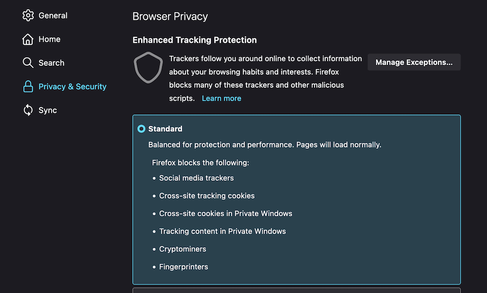 Firefox' Registerkarte
