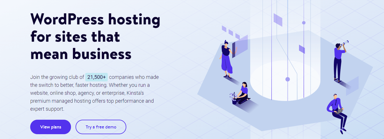 La page d'accueil de Kinsta.