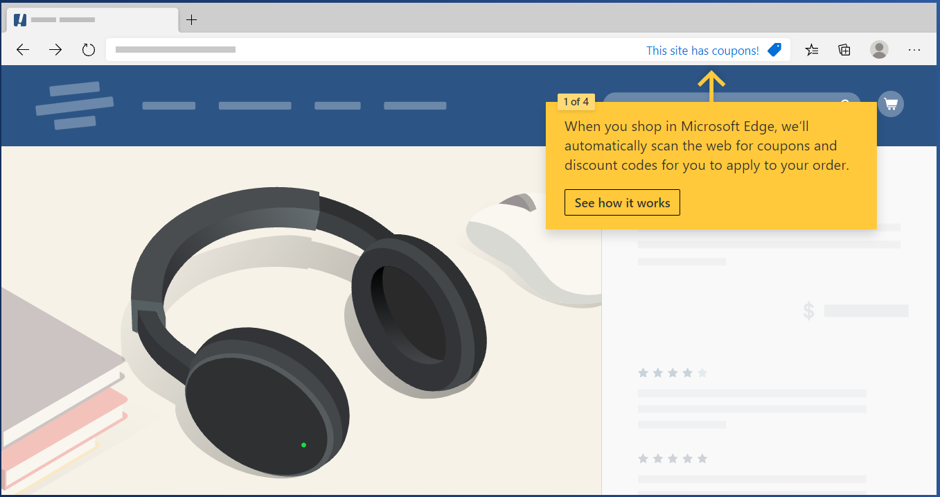 Ricerca di Coupon di Microsoft Edge