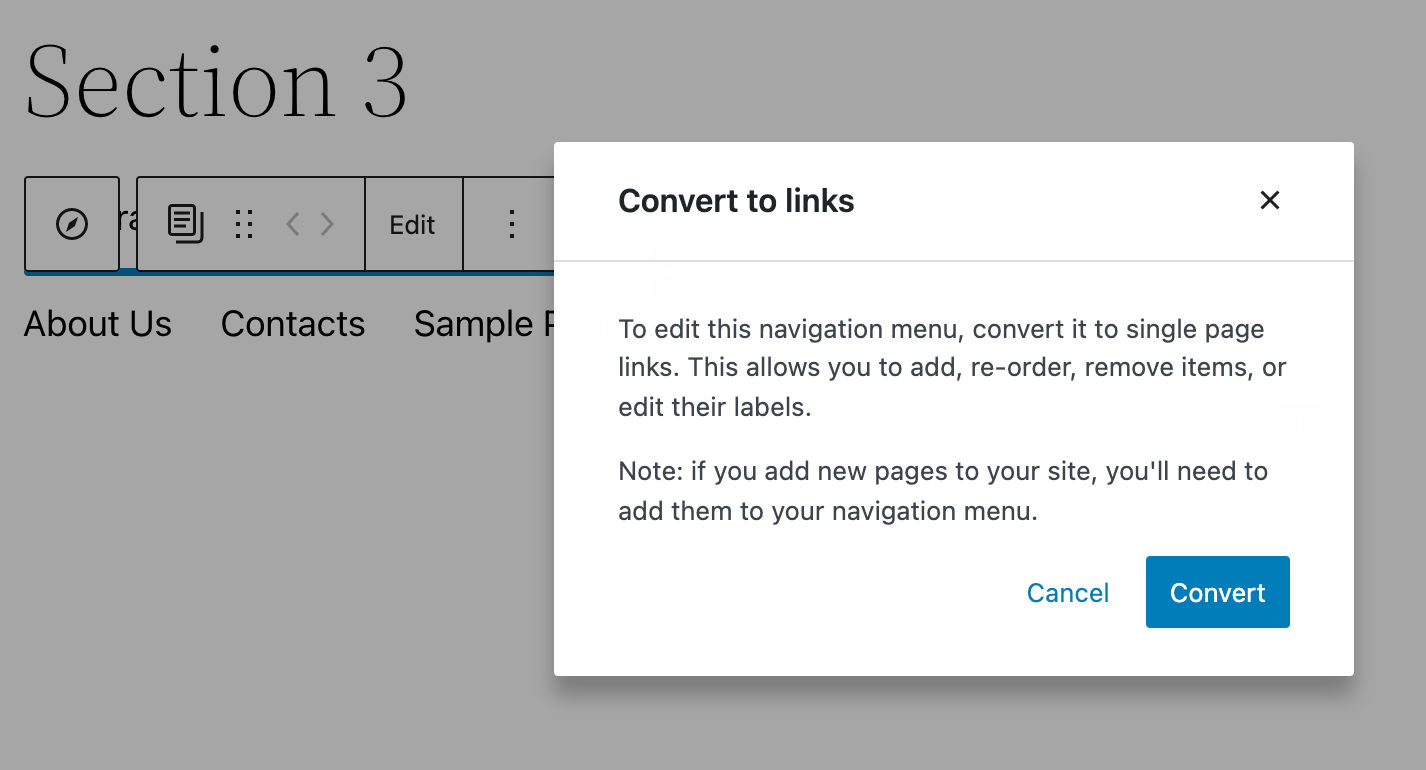  Een navigatiemenu converteren naar individuele paginalinks.