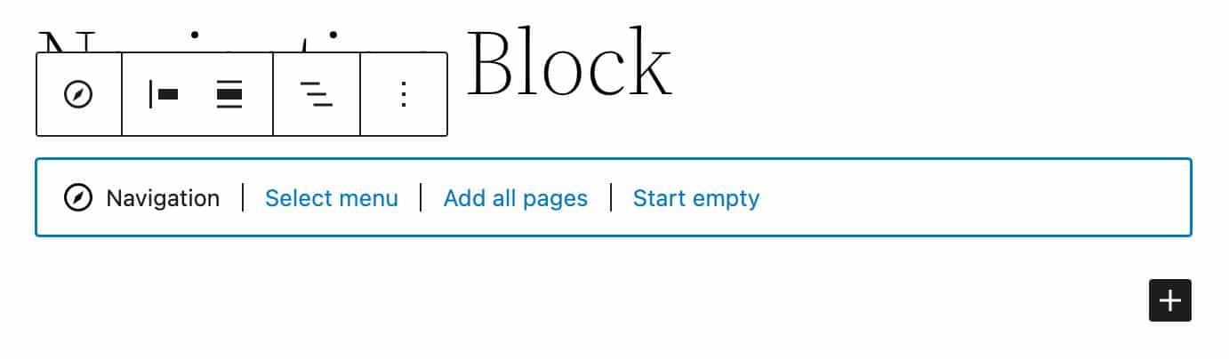  De placeholder voor het Navigation blok