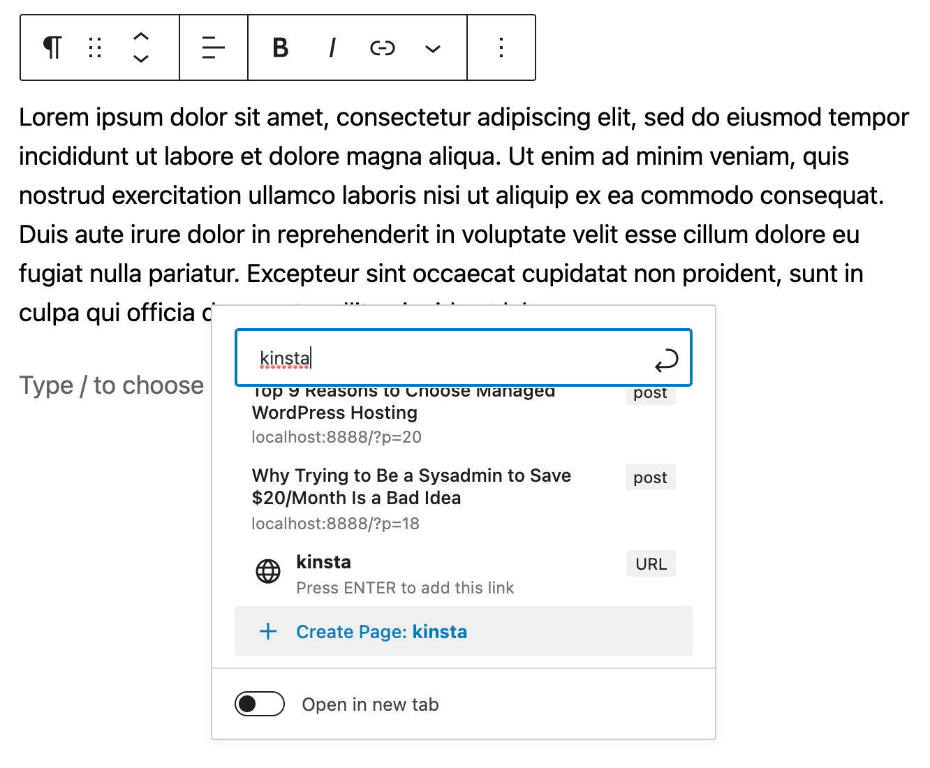  WordPress 5.9 heeft een nieuwe UI voor inline links.