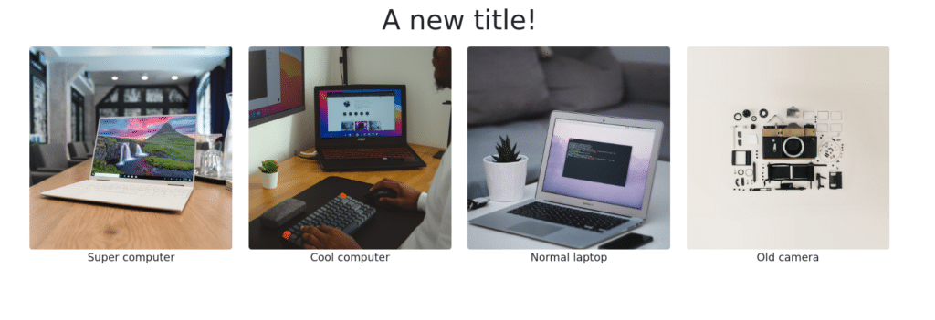 Site HTML simples com o título 