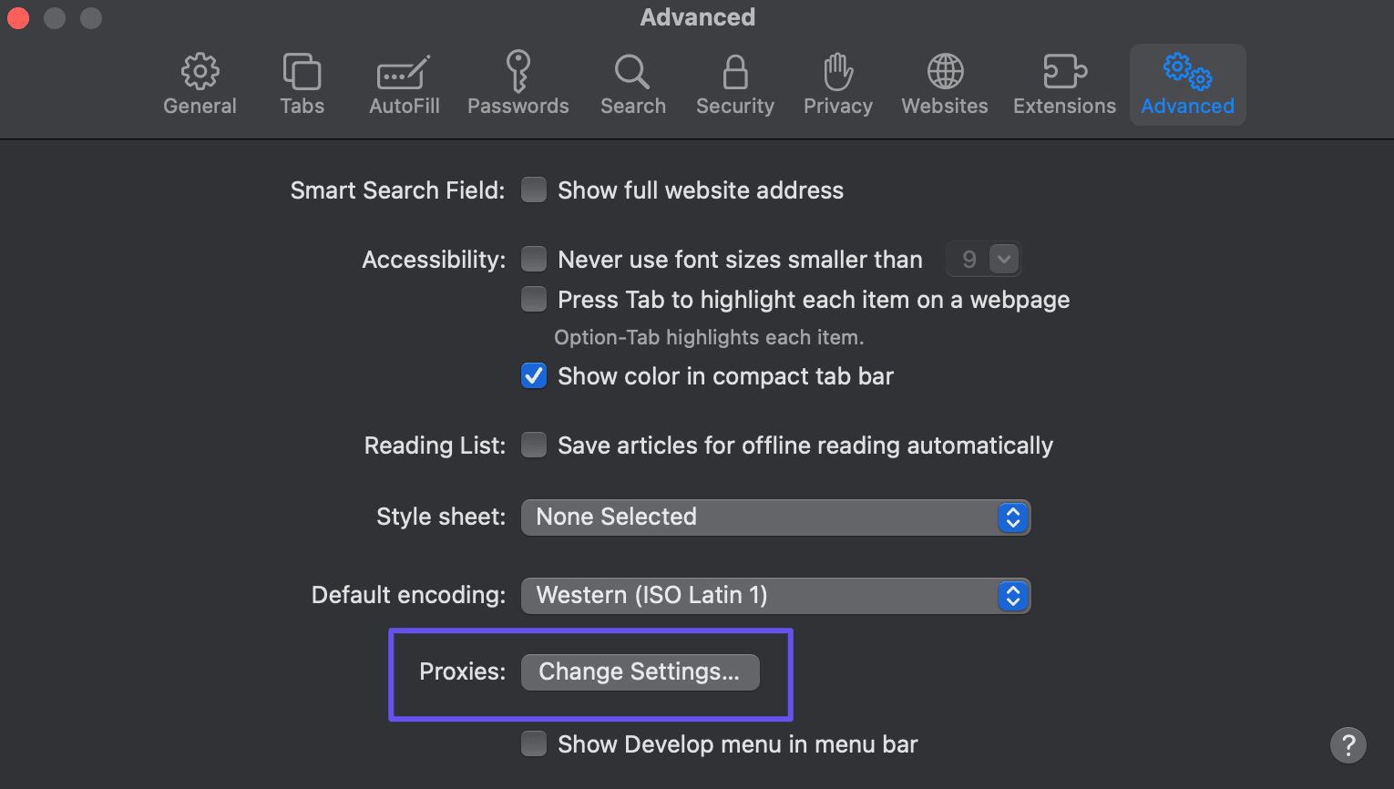 Configurar un proxy en un Mac