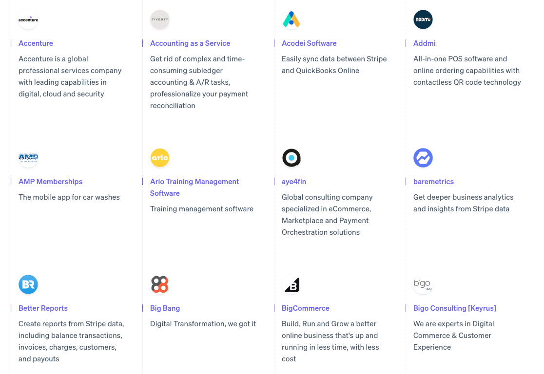 Stripe cuenta con una amplia biblioteca de integración