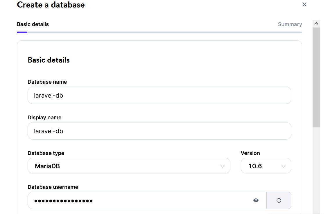 Criando um banco de dados no MyKinsta.