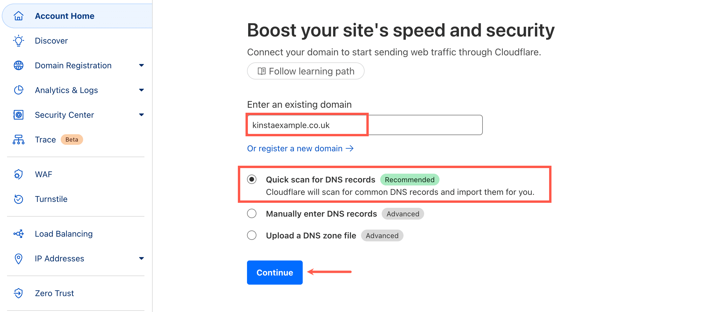 Ajouter un site WordPress à Cloudflare