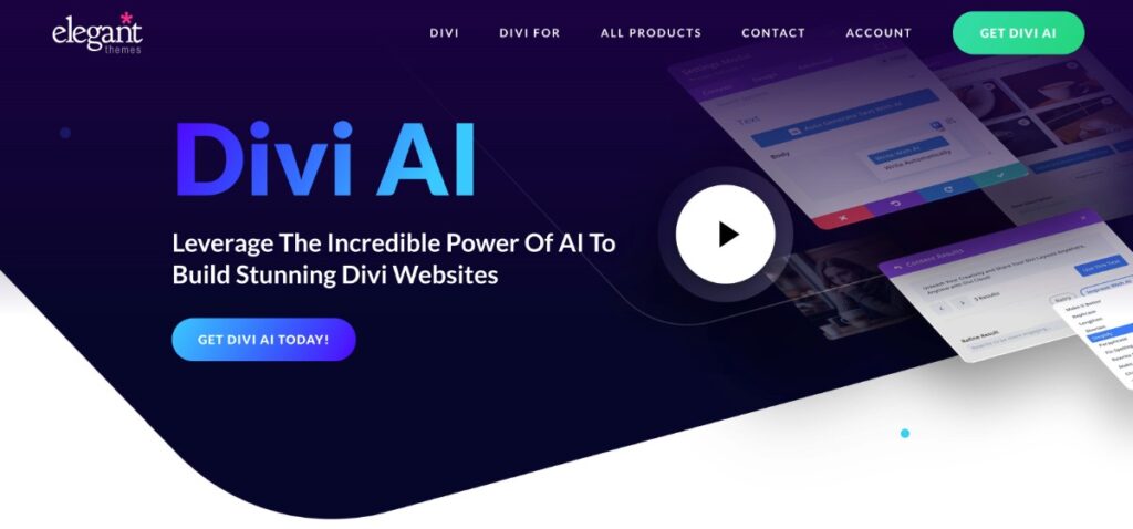 La página de inicio de Divi AI