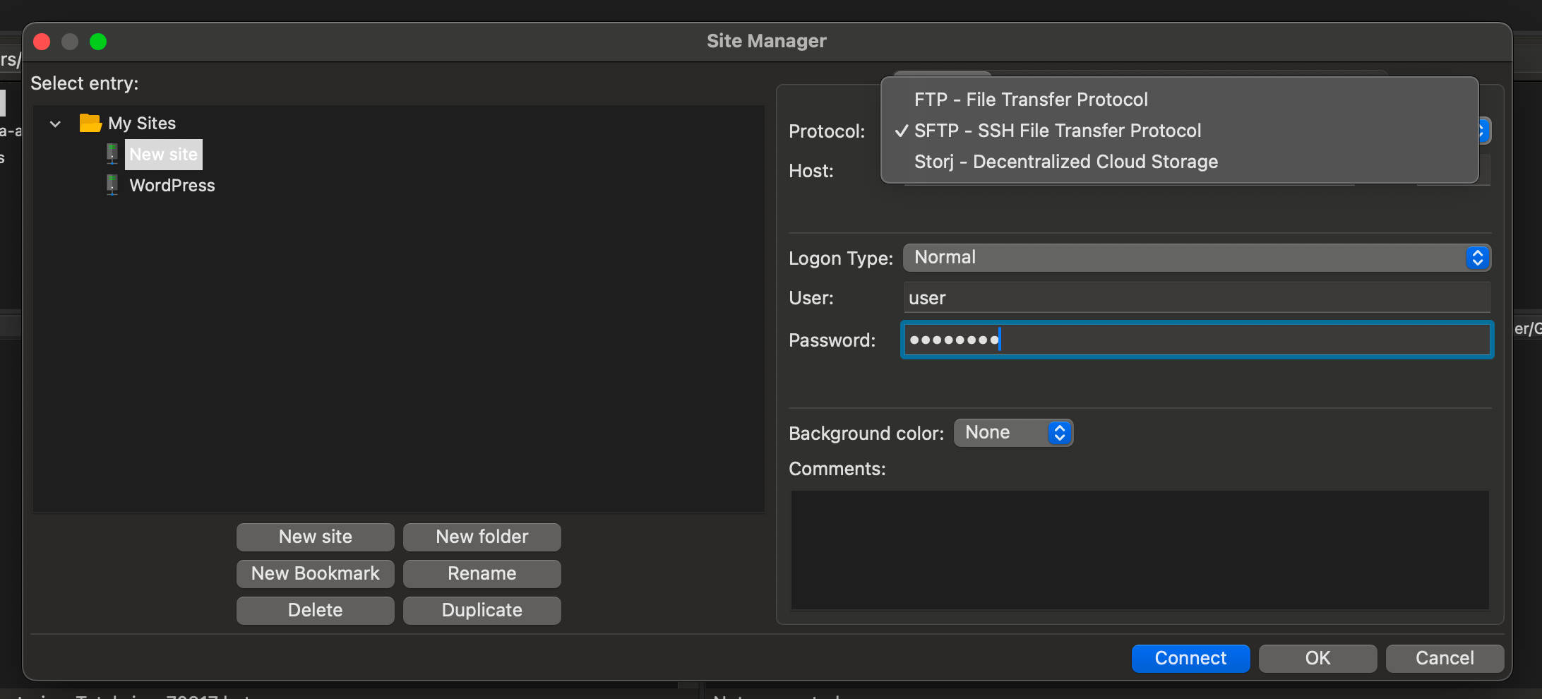Configurar el protocolo SFTP en Filezilla