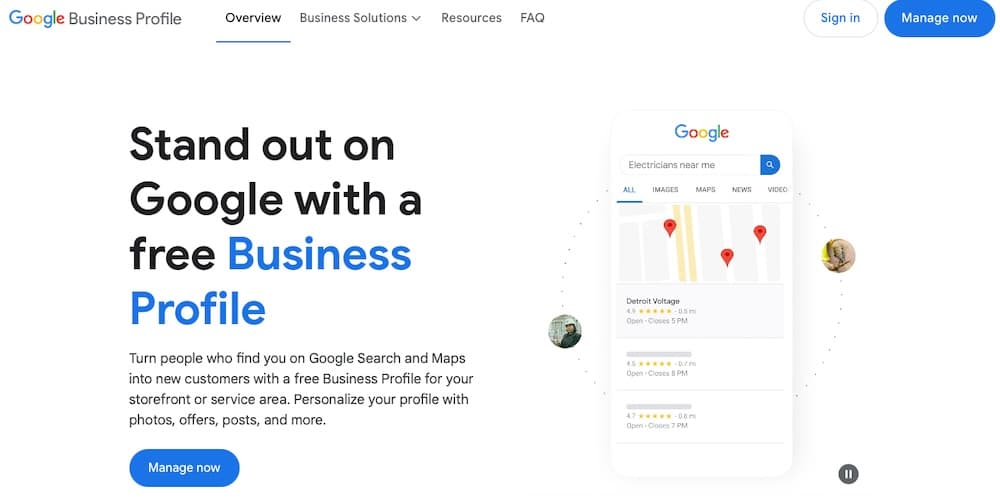 Créez un profil d'entreprise Google pour commencer à optimiser votre référencement local.