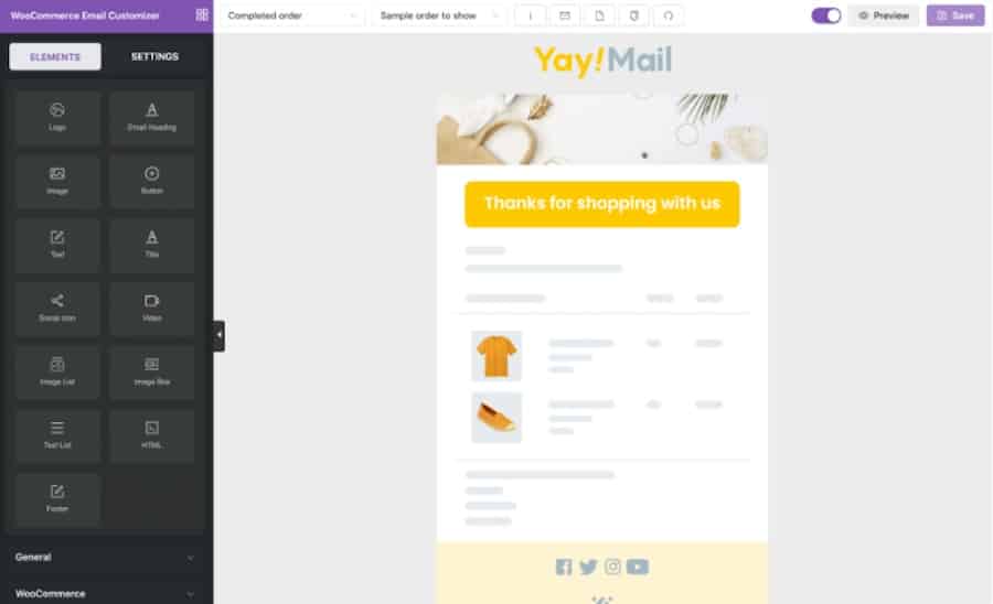 Extension Email Customizer for WooCommerce.