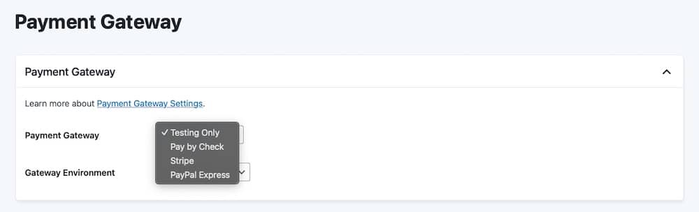 Ein Screenshot der Konfiguration der Zahlungsschnittstelle von Paid Memberships Pro.