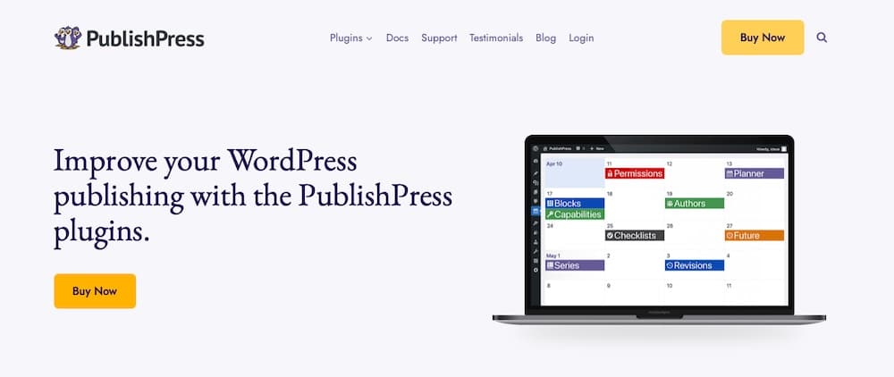 La página de inicio de PublishPress.