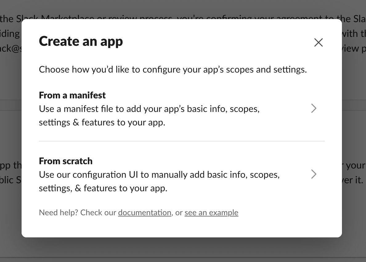 Criar um aplicativo do Slack do zero.