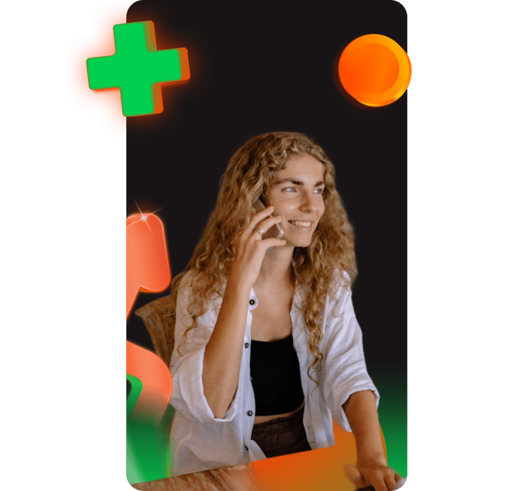 Imagen que muestra a una mujer hablando por teléfono móvil.